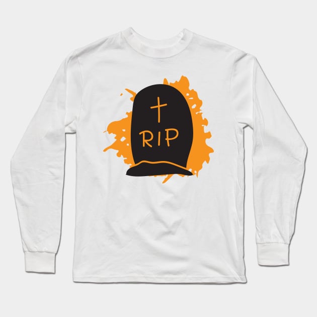 Halloween RIP Tombstone Long Sleeve T-Shirt by MonkeyBusiness